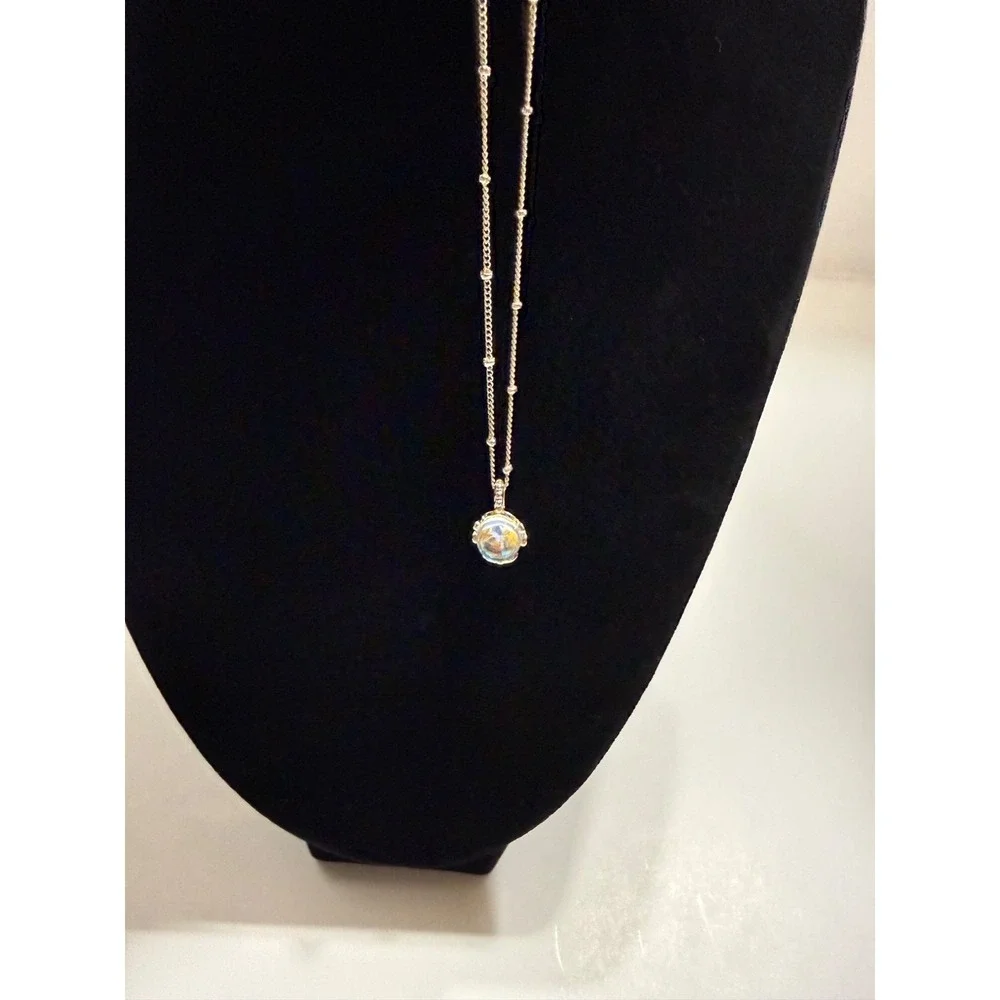 silver filled necklace with charm 18inch